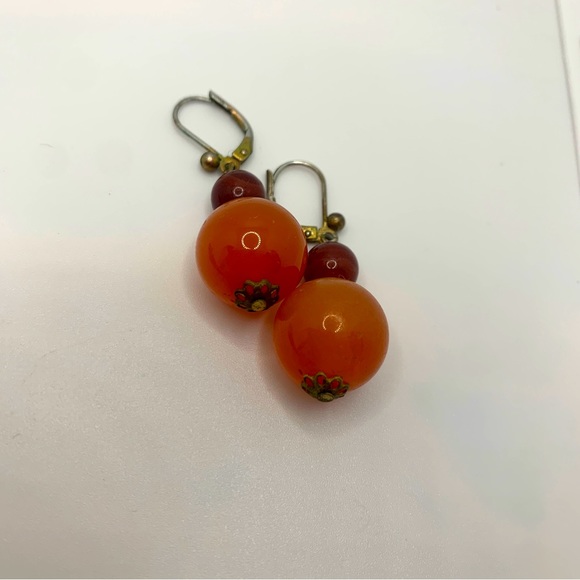 Lot of 4 Vintage Pair of Orange Earings - Picture 6 of 6